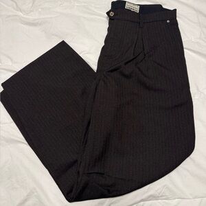 Lawcinto wool black pinstripe pleated trousers made in LA